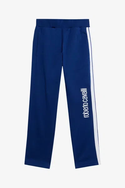Roberto Cavalli Cotton Trousers In Blue