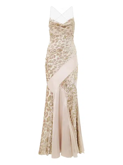 Roberto Cavalli Cowl-neck Dress In Pink