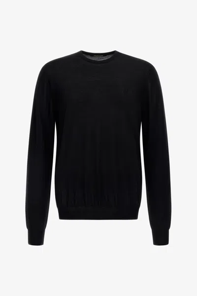 Roberto Cavalli Crew Neck Logo Sweater In Black