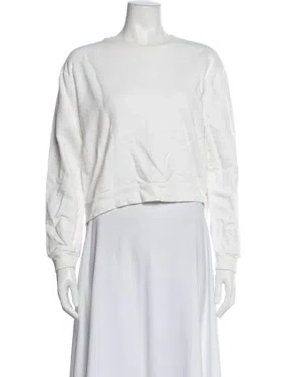 Pre-owned Roberto Cavalli Crew Neck Long Sleeve Sweatshirt In White