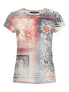 Roberto Cavalli Crew-neck Short-sleeve T-shirt In Blue