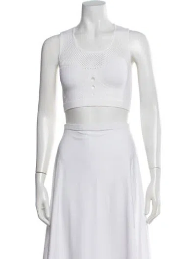 Pre-owned Roberto Cavalli Crew Neck Sleeveless Sports Bra In White