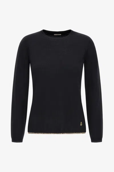 Roberto Cavalli Crew Neck Sweater In Black