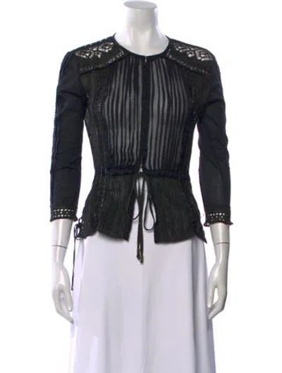 Pre-owned Roberto Cavalli Crew Neck Sweater In Black