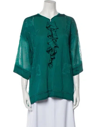 Pre-owned Roberto Cavalli Crew Neck Sweater In Green