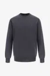 Roberto Cavalli Crewneck Sweater With Rc In Dark Gray