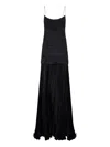 Roberto Cavalli Maxikleid Aus Seide Mit Knitteroptik In Schwarz