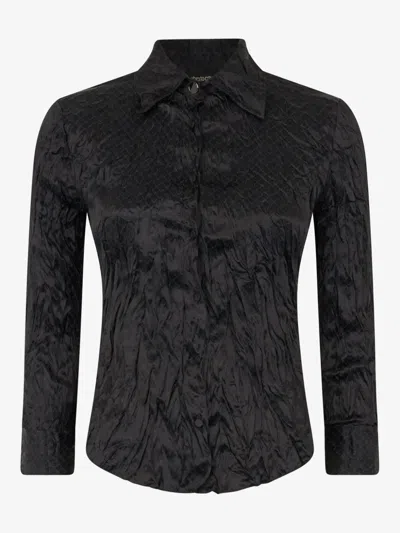 Roberto Cavalli Crinkled-effect Shirt In Schwarz