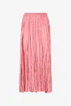 Roberto Cavalli Pleated Midi Skirt In Pink