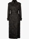 Roberto Cavalli Crinkled Trench Coat In Black