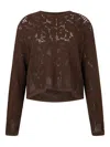 Roberto Cavalli Crochet-effect Sweater In Brown