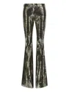 Roberto Cavalli Crocodile-effect Leather Trousers In Silver