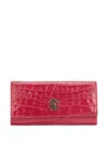 Roberto Cavalli Crocodile-effect Logo Wallet In Pink