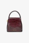 Roberto Cavalli Crocodile Effect Roar Bag In Rosso/oro