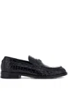 Roberto Cavalli Crocodile-embossed Loafers In Black