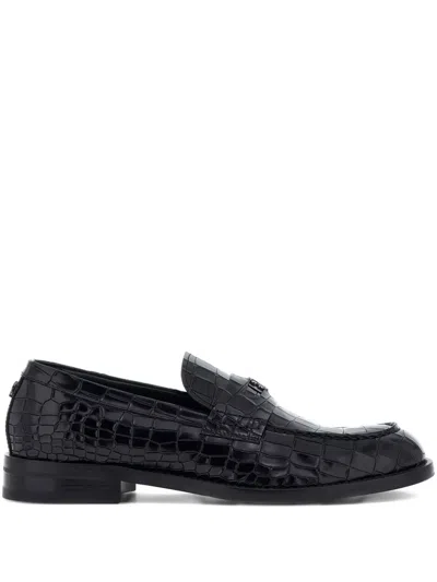 ROBERTO CAVALLI CROCODILE-EMBOSSED LOAFERS