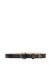 Roberto Cavalli Leather Belt With Mirror Snake Monogram In Black
