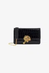 Roberto Cavalli Crocodile-embossed Shoulder Bag In Black