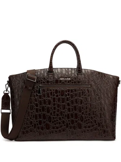 Roberto Cavalli Tasche Mit Kroko-print In Braun