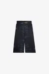 Roberto Cavalli Crocodile Print Knee-length Shorts In Dark Blue