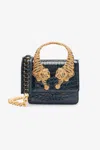 Roberto Cavalli Crocodile-print Roar Bag In Dark Blue
