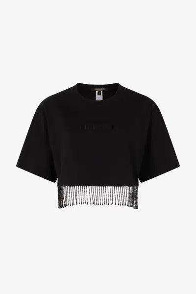 ROBERTO CAVALLI CROP TOP MIT FRANSEN