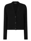 Roberto Cavalli Cropped Button-up Cardigan In Black
