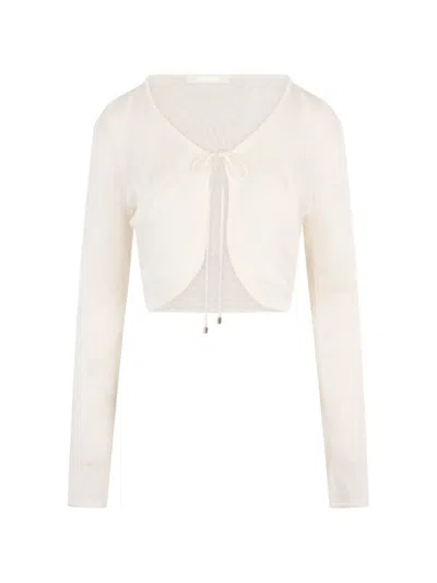 Roberto Cavalli Cropped Cardigan In White