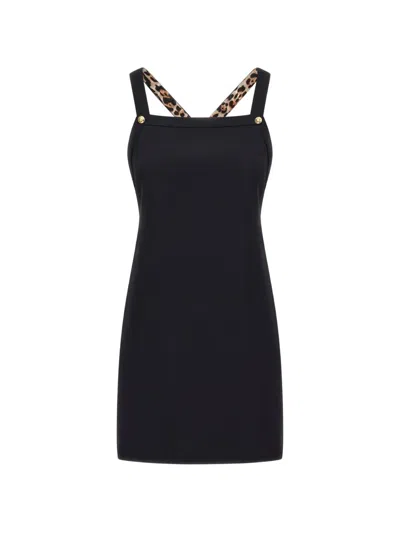 Roberto Cavalli Cross-back Mini Dress In Black