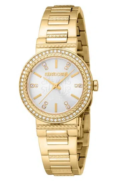 Roberto Cavalli Crystal Bracelet Watch, 30mm In Gold