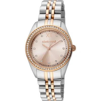 Roberto Cavalli Crystal Bracelet Watch, 31mm In Two Tone Silver & Rose Gold