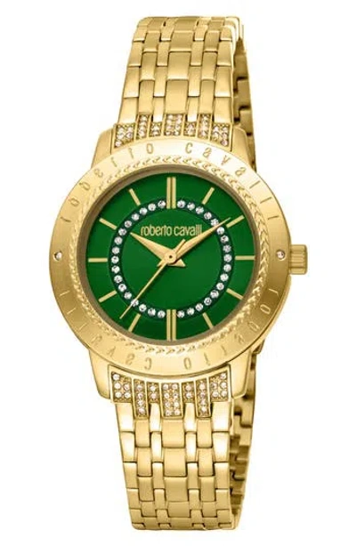 Roberto Cavalli Crystal Bracelet Watch, 32mm In Gold
