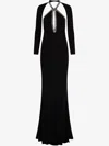 Roberto Cavalli Long Dress With Crystals In Schwarz