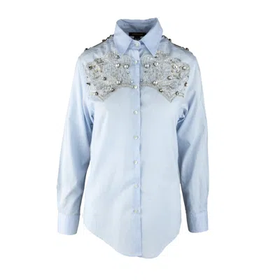Roberto Cavalli Crystal Embellished Shirt - '00s In Blue
