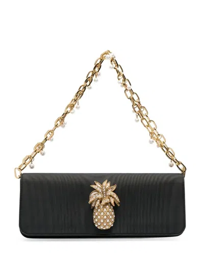 Roberto Cavalli Schultertasche Mit Kristallen In Black