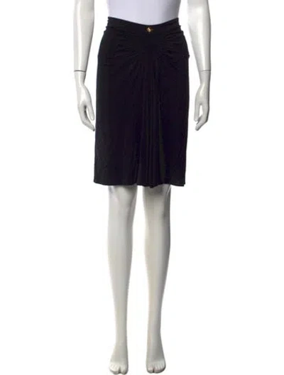 Pre-owned Roberto Cavalli Crystal Embellishments Midi Length Skirt In Black