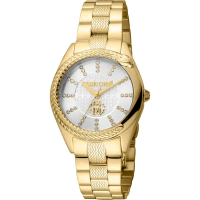 Roberto Cavalli Crystal Quartz Bracelet Watch, 32mm In Gold