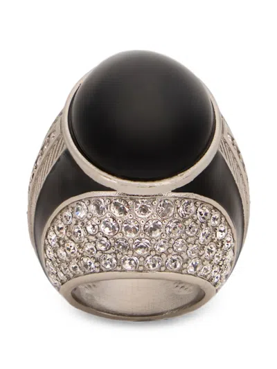 Roberto Cavalli Cocktailring Mit Kristallen In Black