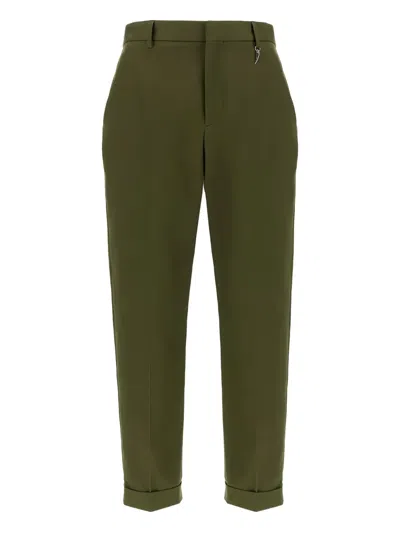 Roberto Cavalli Cuffed Trousers In Green