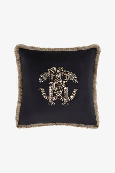 Roberto Cavalli Cushion Crystal Snakes 60x60 In Black