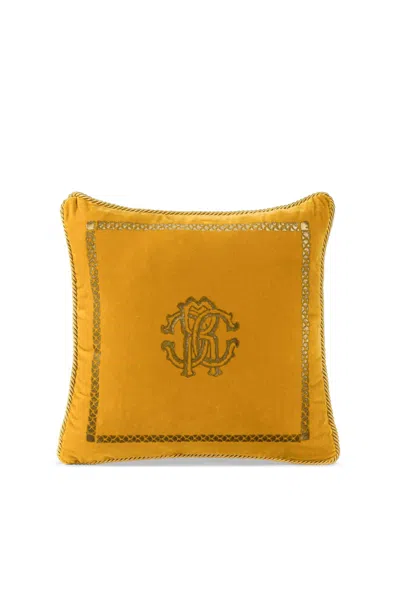 Roberto Cavalli Cushion Venezia, Mustard In Yellow