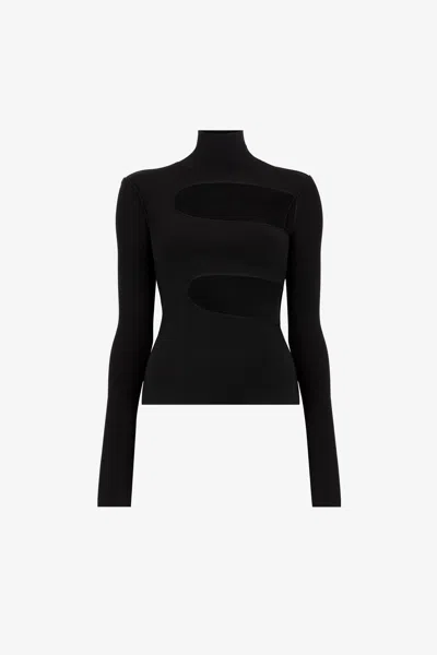 Roberto Cavalli Cut-out Top In Black