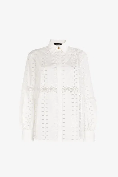 Roberto Cavalli Cut.out Embroidered Shirt In White