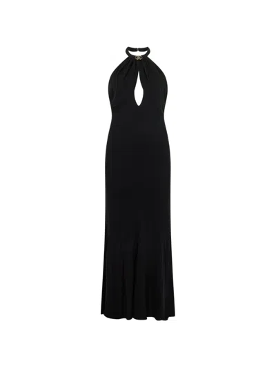 Roberto Cavalli Cut-out Halterneck Maxi Dress In Black