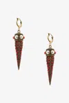 Roberto Cavalli Dangling Earrings With Stones In Red
