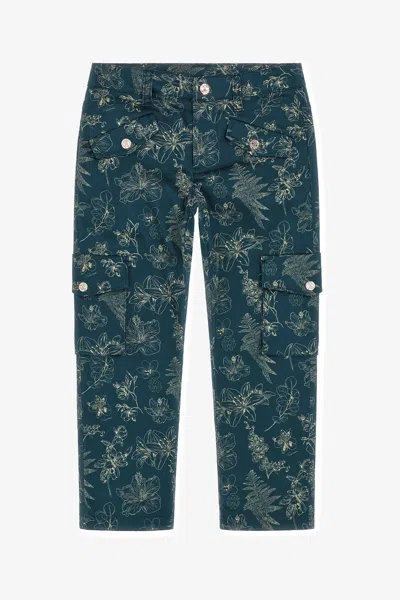 Roberto Cavalli Danza Floreale Print Jeans In Blue