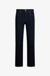 Roberto Cavalli Dark Blue Straight Leg Jeans With Contrast Stitching In Black