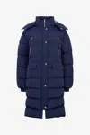 Roberto Cavalli Marble Print Down Jacket In Blue
