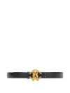 Roberto Cavalli Leather Belt With Logo Buckle In Schwarz