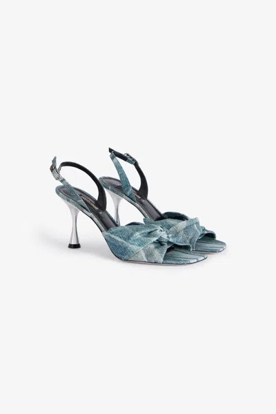 Roberto Cavalli Sandals Denim Effect In St.jeans/palladio